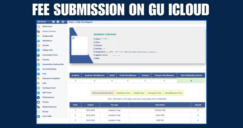 Fee submission on Gu icloud